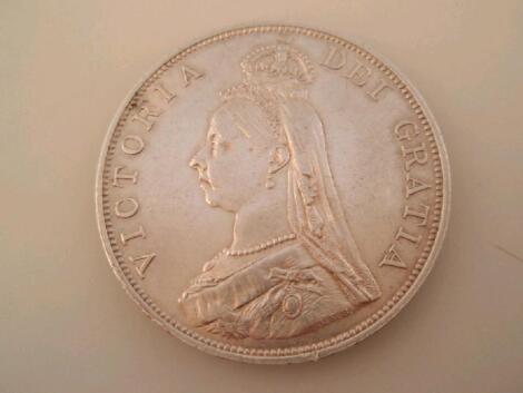 A Victoria silver double florin 1889 - high grade (EF)