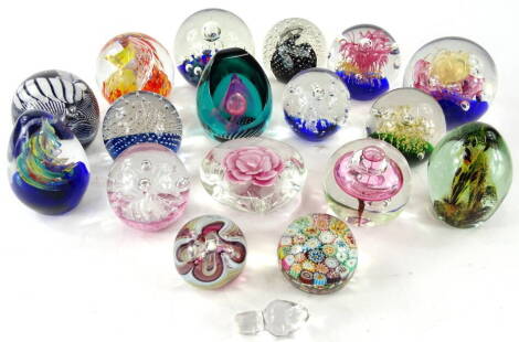 Various paperweights, Caithness H51705, cauldron, 7cm high, a quantity of various others, Millefiori type, other Caithness Polka and various others unmarked (a quantity).
