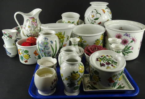 Various Portmeirion Botanic Garden pottery items, to include jardiniere, 17cm high, various others, vase, jug and bowl, various other vases, rectangular dish etc., printed marks beneath (a quantity).