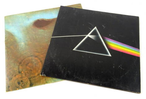 Records. Pink Floyd, The Dark Side of the Moon, Harvest EMI, P 1973, Shvl 804-A-7 and Meddle Stereo SHVL795 (2).