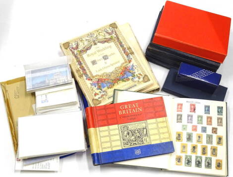 Various stamp albums, some vacant etc., to include the Royal Wedding HRH Prince Charles & Lady Diana Spencer, other vacant stamp albums, a quantity of world collectors stamps to include Arden, Australian Commonwealth, Belgium Congo, other mid to late 20th