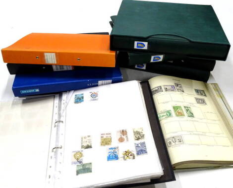 Various 20thC collectors stamps and albums etc., a green album containing various Irish, birds, a further album of world used 20thC and later, Zaire, a King George Album containing various other world used Coshin, Ceylon, Burma, British Guiana etc., furth