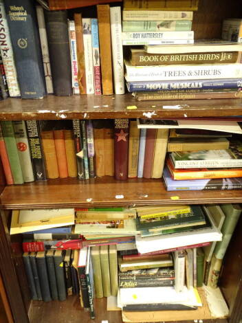 Various books. Non fiction, horse racing relating, Vincent O'Brien autobiography, Cheltenham World of Jump Racing, cookery Delia Smith, various other books, bindings, fiction, non fiction etc. (4 shelves).