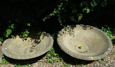 An armada style garden planter trough of circular form, 88cm diameter and another similar (2).