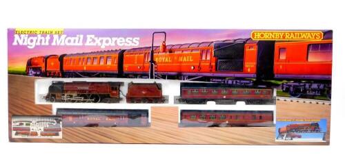 A Hornby Night Mail Express OO-gauge train set, comprising BR Maroon 4-6-2 Coronation Class 'City of Nottingham' locomotive 46251 and tender, with Travelling Post Office, coaches and other accessories, R758, boxed.