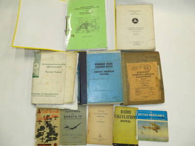 Various aeroplane, aeronautical and other related ephemera. Airframe and Power Plant Mechanics Airframe handbook, AP3278 cover 1 Aircraft Technician Airframe, various other ephemera, Radio calculations manual etc. (a quantity). - 2