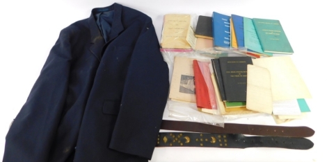 British Rail printed ephemera, including instruction booklets, general appendix to working timetables, etc, a railway jacket, and two unassociated belts.