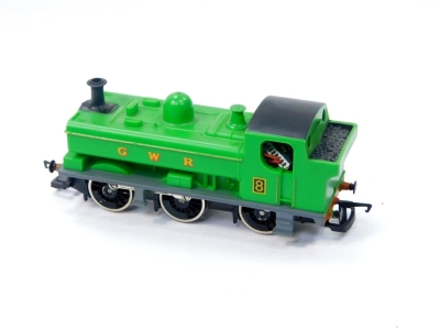 A Hornby OO-gauge World of Thomas the Tank Engine locomotive, Duck, no.8 Pannier Tank, DCC Fitted, R382, boxed. - 2