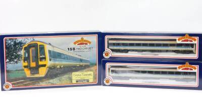 A Bachmann OO-gauge two coach DMU , Class 158 Scotrail, DCC fitted, 31-501, boxed.