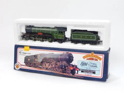 A Bachmann OO-gauge locomotive 'Coldstreamer', Gresley V2 Class, LNER Doncaster Green livery, 2-6-2, 4844, DCC fitted, 31-558, boxed.