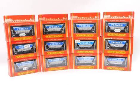 Hornby OO-gauge rolling stock, Yeoman Hopper wagon PGA, R105, boxed. (12)