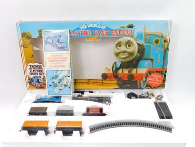 A Hornby OO-gauge World of Thomas The Tank Engine 'Thomas train set', with Thomas, Annie and Clarabel, track, etc, R135, boxed.