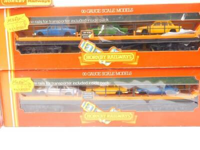 Hornby OO-gauge rolling stock, etc., including a car transporter with three cars, R124, British Steel truck, Texaco tanker, etc. (12) - 3