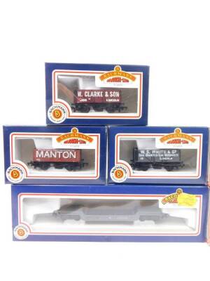 Bachmann and Lima boxed OO-gauge rolling stock, 305621WNE, Claycross cast iron truck, another for W Clarke & Sons, Bogie Well wagon 33-902, etc., DCC fitted, boxed. (7) - 2