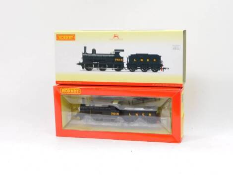 A Hornby OO-gauge J15 Class locomotive and tender, LNER black livery, O-6-0, 7510, boxed.