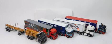 Corgi die cast advertising lorries, including W H Malcom Ltd, A J Anderson, etc. 1:50 scale, unboxed. (5)