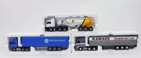 Corgi die cast 1:50 scale limited edition and other lorries, Tarmac, British Sugar and Rhmrje, boxed. (3)