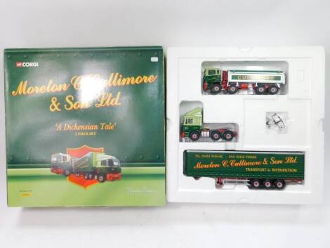 A Corgi 1:50 scale Moreton C Cullimire & Son Dickensian Tale two piece lorry set, CC99154, boxed.