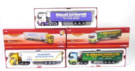 Corgi 1:50 scale Hauliers of Renown limited edition lorries, H Ragg, McBurney Refrigeration and Macritchie Highland Distribution, boxed. (3)