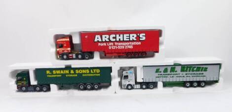 Corgi die cast 1:50 scale limited of edition Hauliers of Renown Lorries, E & N Ritchie, R Swain and Sons and Archers, boxed. (3)