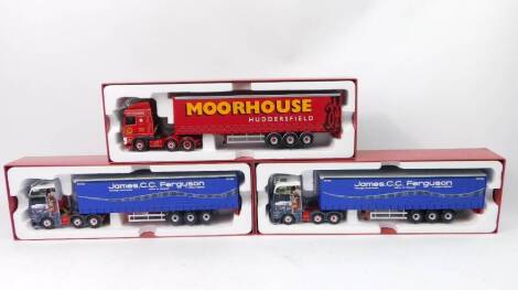 Corgi die cast 1:50 scale limited edition Hauliers of Renown Lorries, Moorhouse Huddersfield, James C C Ferguson and another, boxed. (3)