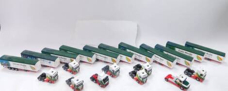 Oxford die cast 1:50 scale horse racing related Eddie Stobart lorries, for Paul Hannagan, Ryan Moore, etc. (a quantity)