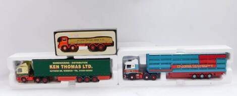 Corgi die cast 1:50 scale lorries, limited edition Olivers Transport, Ken Thomas Limited and a Building Britain 12905 Rugby Cement truck, boxed. (3)