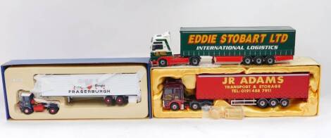 Corgi die cast 1:50 scale lorries, Kings of The Road CC12503 Gibbs, Eddie Stobart and J R Adams AN13418, boxed. (3)