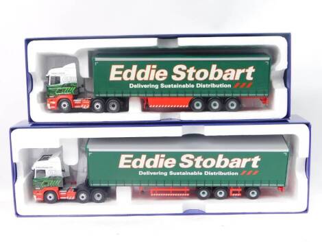 Corgi die cast 1:50 scale limited edition lorries, Hauliers of Renown Eddie Stobart CC13747 and CC13749, boxed. (2)