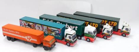 Corgi die cast 1:50 scale advertising lorries, Eddie Stobart, etc. (5)