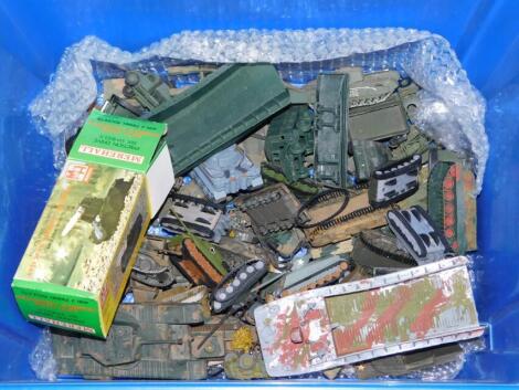 Die cast vehicles, plastic metal tanks etc., Merhall anti tank missile launcher, boxed (AF), further military vehicles, plastic and metal etc. (a quantity)