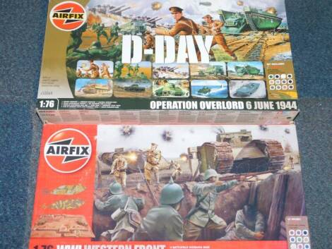 An Airfix Operation Overload 1:76 model kit, partially boxed, and another WW1 Western Front. (2)
