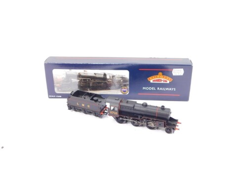 A Bachmann OO-gauge Crab Class locomotive and tender, LMS lined black livery, 2715, 32-178, boxed.