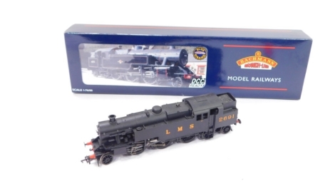 A Bachmann OO-gauge Fairburn tank locomotive, LMS black livery, 2-6-4, 2691, 32-875, boxed.