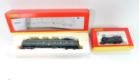 A Hornby OO gauge boxed Class 121 Motor Brake, W55032, R2509A and a Hornby Collector Club locomotive Queen Elizabeth II, BR 0-4-0, R391, both boxed. (2)