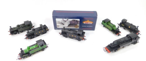 A Bachmann OO-gauge Ginty LMS tank locomotive, black livery 7524, 32-227, boxed, Hornby 51200, LNER 7823, Mainline, various others, unboxed. (a quantity)