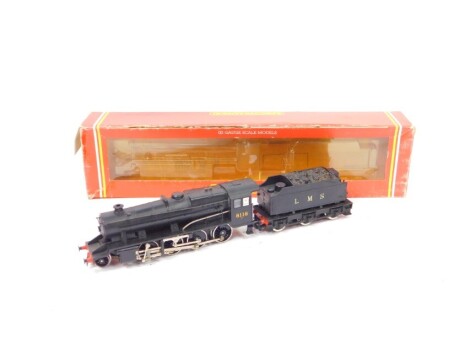 A Hornby OO-gauge Class 8F locomotive and tender, LMS black livery, 2-8-0, 8118, R325, boxed.