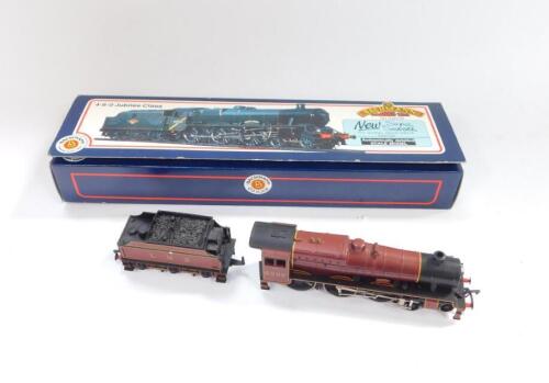 A Bachmann OO gauge Jubilee Class locomotive 'Galatea', LMS red livery, 4-6-0, 5699, boxed.