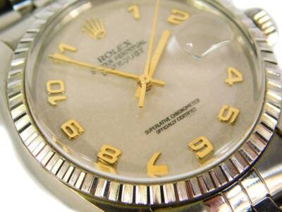 A Rolex Oyster Perpetual Datejust stainless steel gentleman's wristwatch. - 6