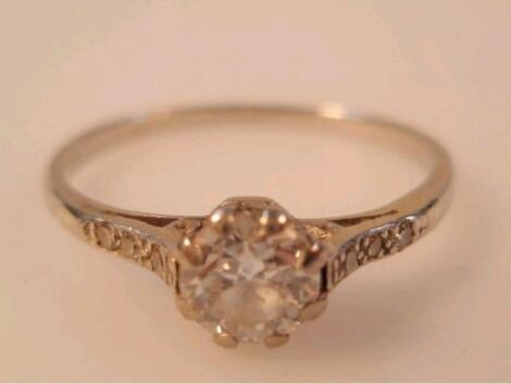 A solitaire diamond ring