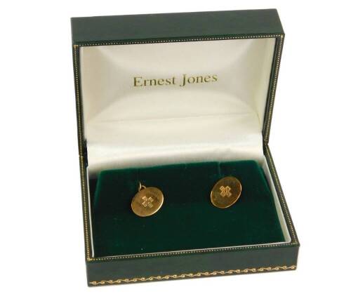 A pair of 9ct gold Millennium cufflinks, 2.4g, cased.