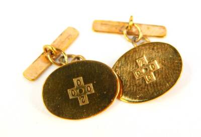 A pair of 9ct gold Millennium cufflinks, 2.4g, cased. - 2