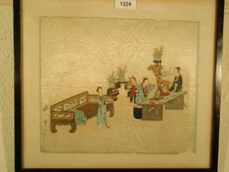 An early 20thC Japanese painting on silk