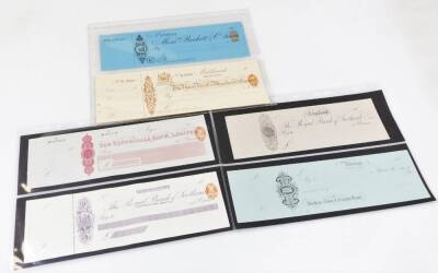 Various 19thC blank cheques, The Royal Bank of Scotland Edinburgh, Aberdeen, other provincial, Clydesdale Bank Ltd Eyre, Beckett & Co Leeds and Union Bank of Manchester. (a quantity)