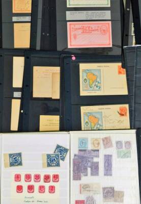 Various collectors stamps, philately, etc., Postal Express four stamps brown backs, Drzava 50 red backs, Insufficiently Prepared postage and other labels, various other collectors stamps, Horse Cobo stamp, Belgian stamps, various others some stamped War T - 2