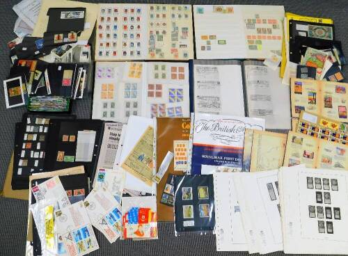 Various world used collectable and other stamps, etc., a quantity of early facsimile telegrams, album of various £5 to pay, GB and other stamps, 20thC and others, world stamps, German, Spanish collectors stamps, various others, repeat unused and other Por