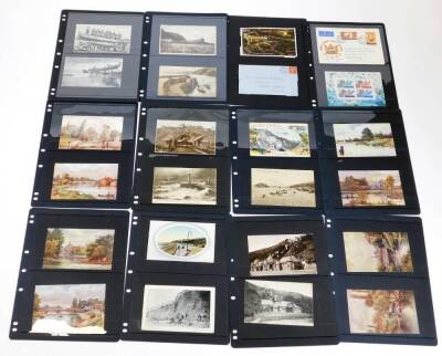 Various postcards, early 20thC and other printed scenes, seascapes, etc. Redcar Lifeboat, Lifeboat At Yarmouth, Lighthouses, Railway Lines, Folkestone various, printed cards of various scenery, other piers of The British Isles, The Beach On Windsor Garde - 3