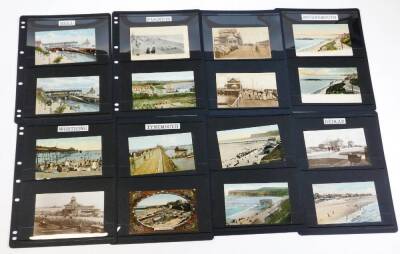 Various postcards and related items, early 20thC, a black and white glass plate photo of Bournemouth, various coastal town cards, Ryde, Bexhill-on-Sea, black and white printed cards etc. Totland Bay, Sheerness, Deal, Great Yarmouth, Gorleston, Eastbourne - 4