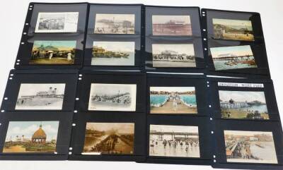 Various postcards and related items, early 20thC, a black and white glass plate photo of Bournemouth, various coastal town cards, Ryde, Bexhill-on-Sea, black and white printed cards etc. Totland Bay, Sheerness, Deal, Great Yarmouth, Gorleston, Eastbourne - 7