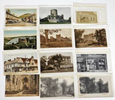 Various postcards, early 20thC mainly black and white scenery, pub fronts, to include Elliott Shop with pub front, Fox & Hounds at Exton, Rose & Crown Enfield, various black and white and printed cards for The Horse & Farrier Gatley, Kings Arms Combe Mar - 3